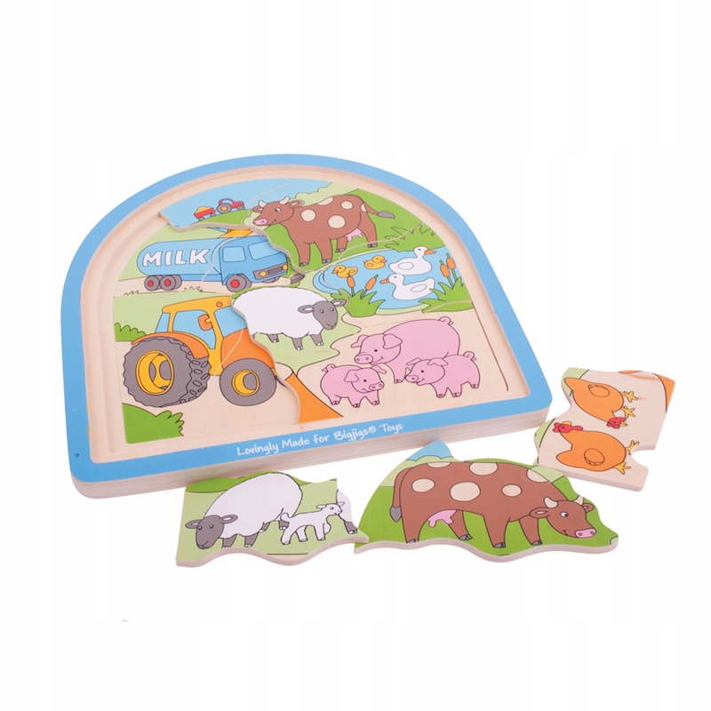 

Drewniana układanka puzzle warstwowe domek farma