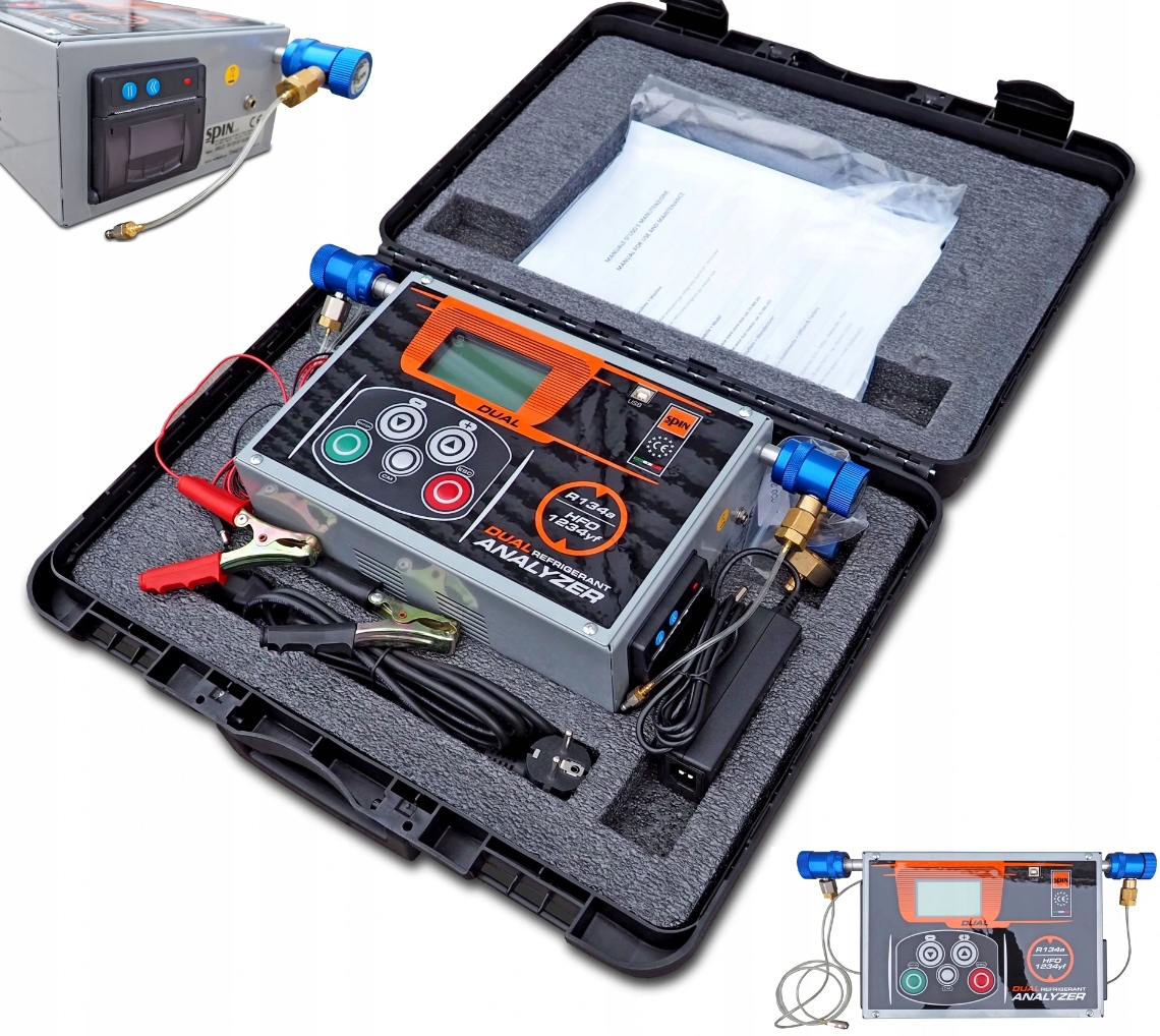 Analizator gazu czynnika R1234yf, R134a z drukarką Spin