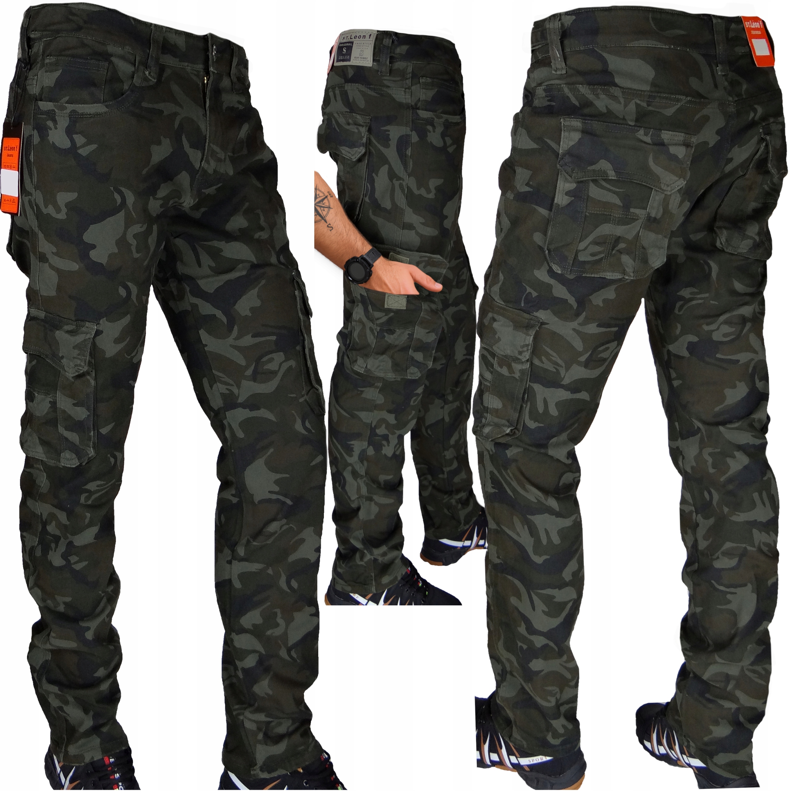 Spodnie Bojówki r31 #2 Brązowe Moro Rozciągliwe StLeon Inne rozmiary