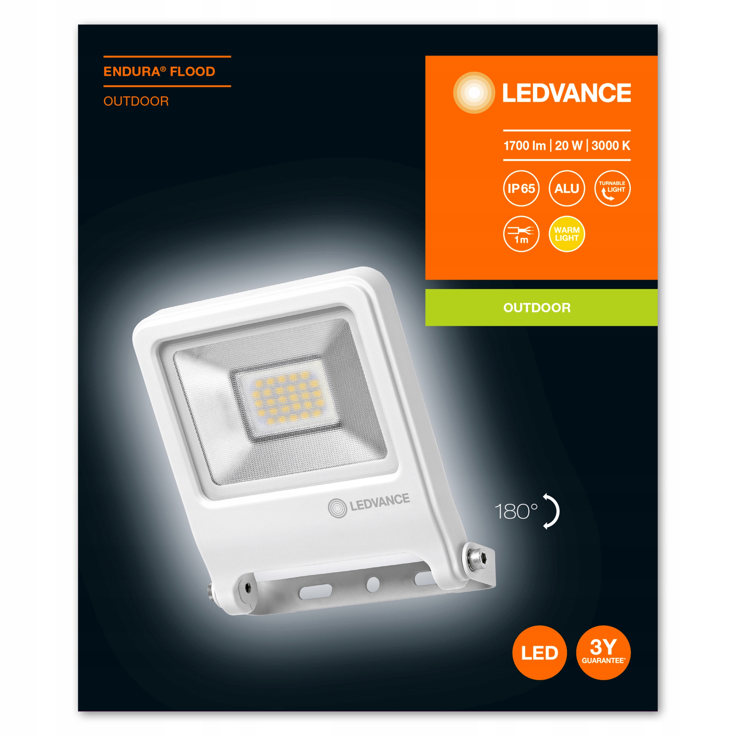 NAŚWIETLACZ LED LEDVANCE ENDURA 20W 3000K IP65 Temperatura barwowa 3000 K