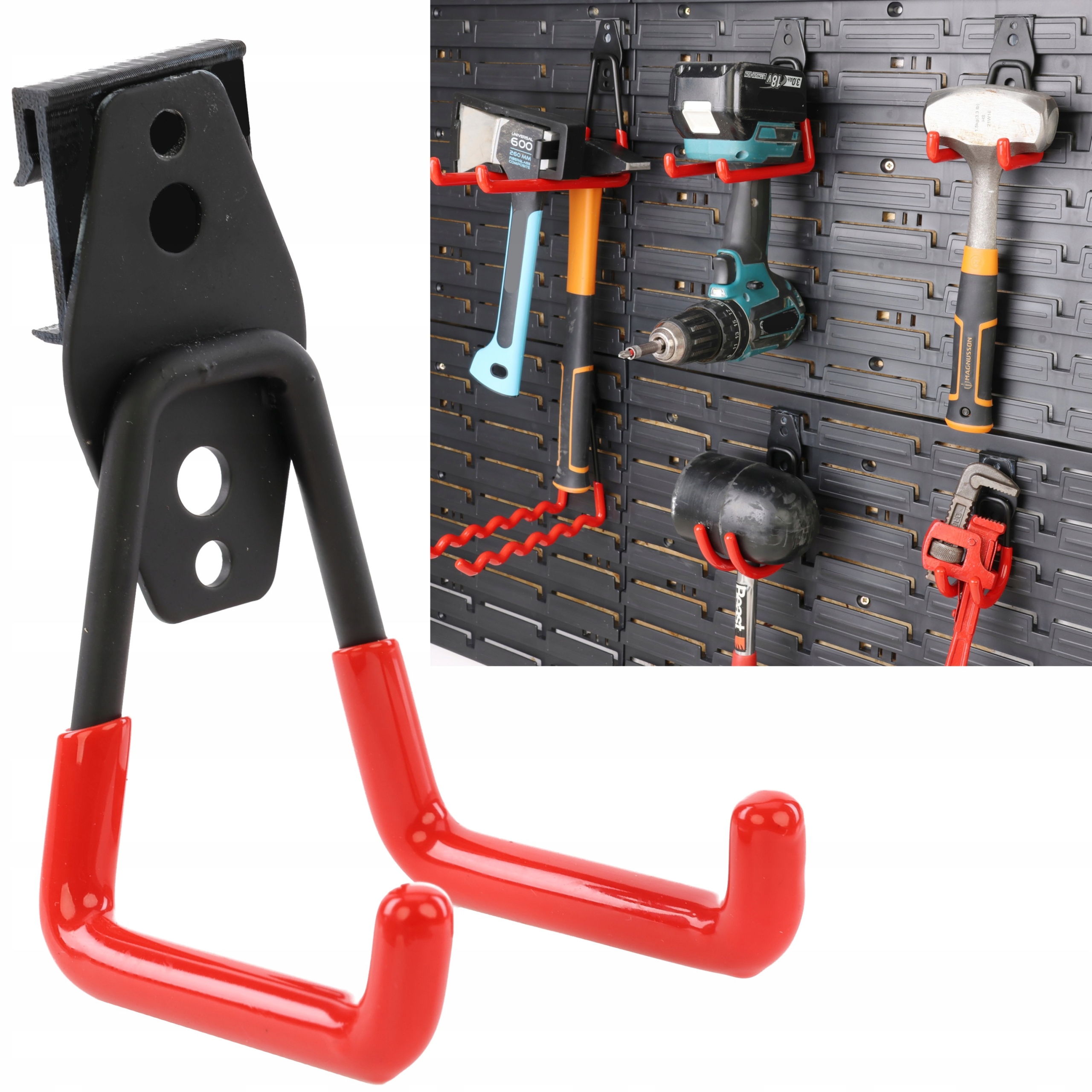 Hak prosty do tablicy botle 7cm narzędzia garaż sprzęt 40kg wieszak młotek