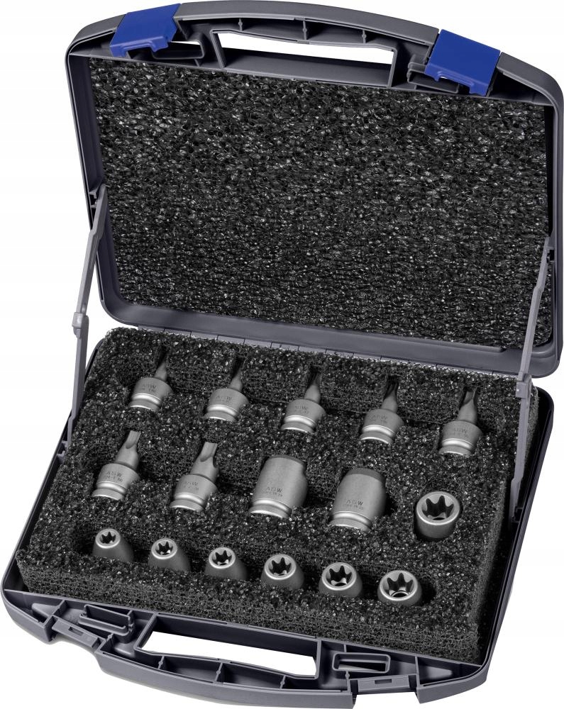 Sada rázových koncoviek vymeniteľných za nástrčný kľúč Torx 1/2" 16 dielov Asw