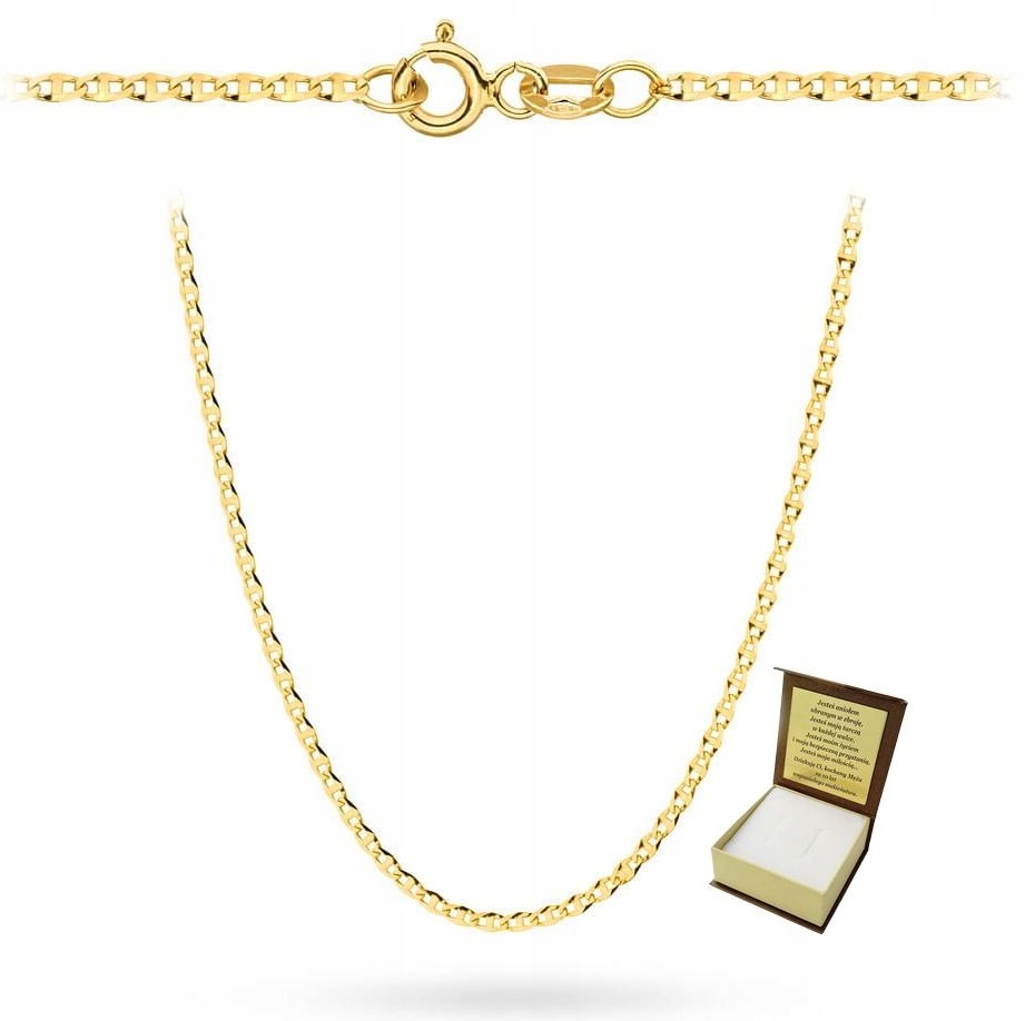 Złoty Łańcuszek 585 Modny Grawer Dedykacja