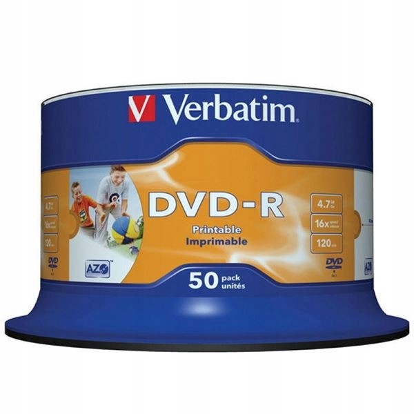 Dvd-r Printable 4,7GB Verbatim Cake 50szt.-Zdjęcie-0