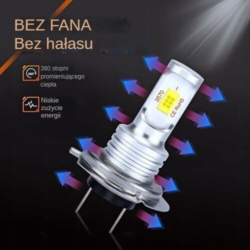 ŻARÓWKI LED H7 CSP LIGHT PRO LAMPA ŻARÓWKA 6500K HOMOLOGACJA E11 Model H7 CSP LED PRO E11