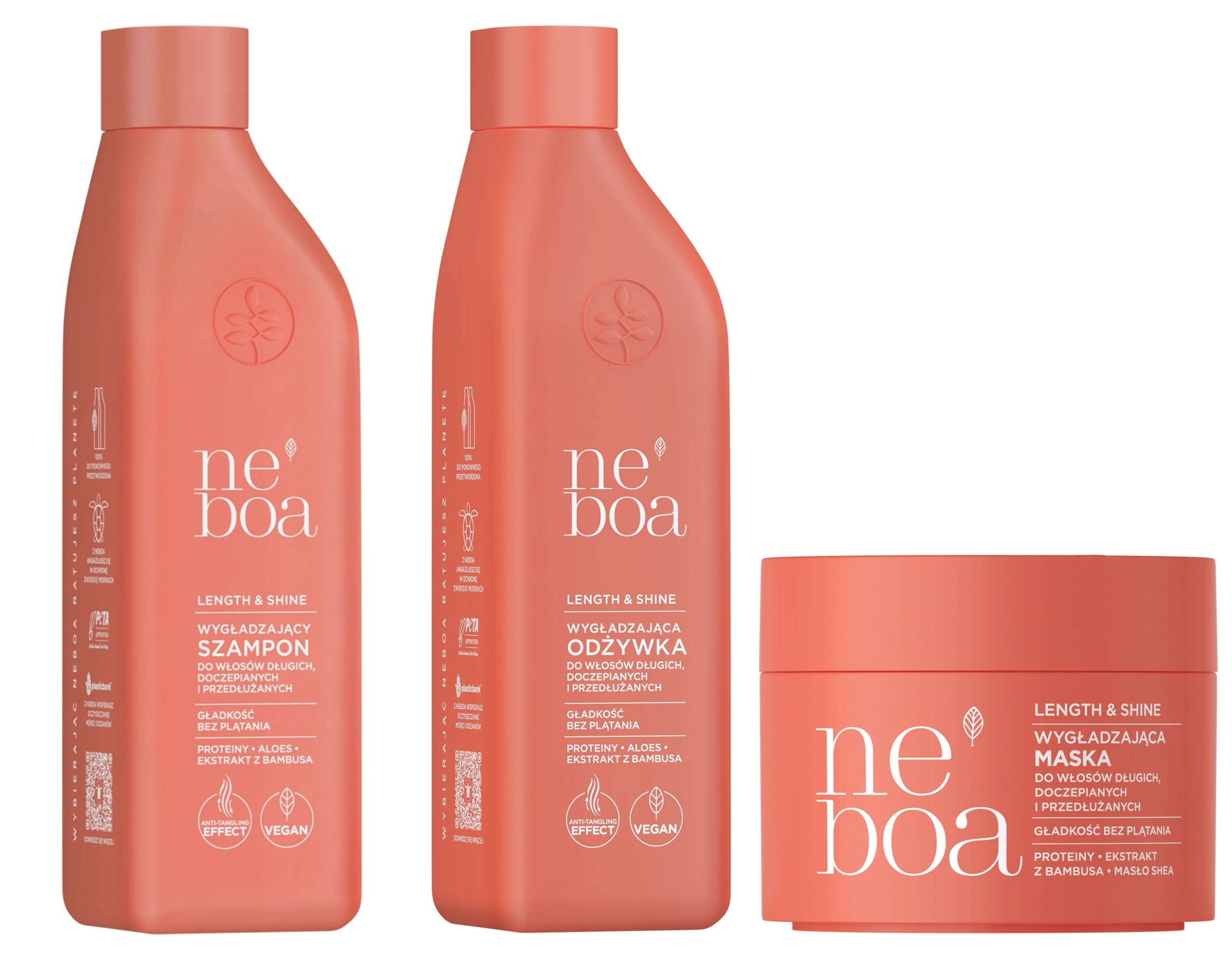 Neboa Length&Shine szampon odżywka maska Zestaw