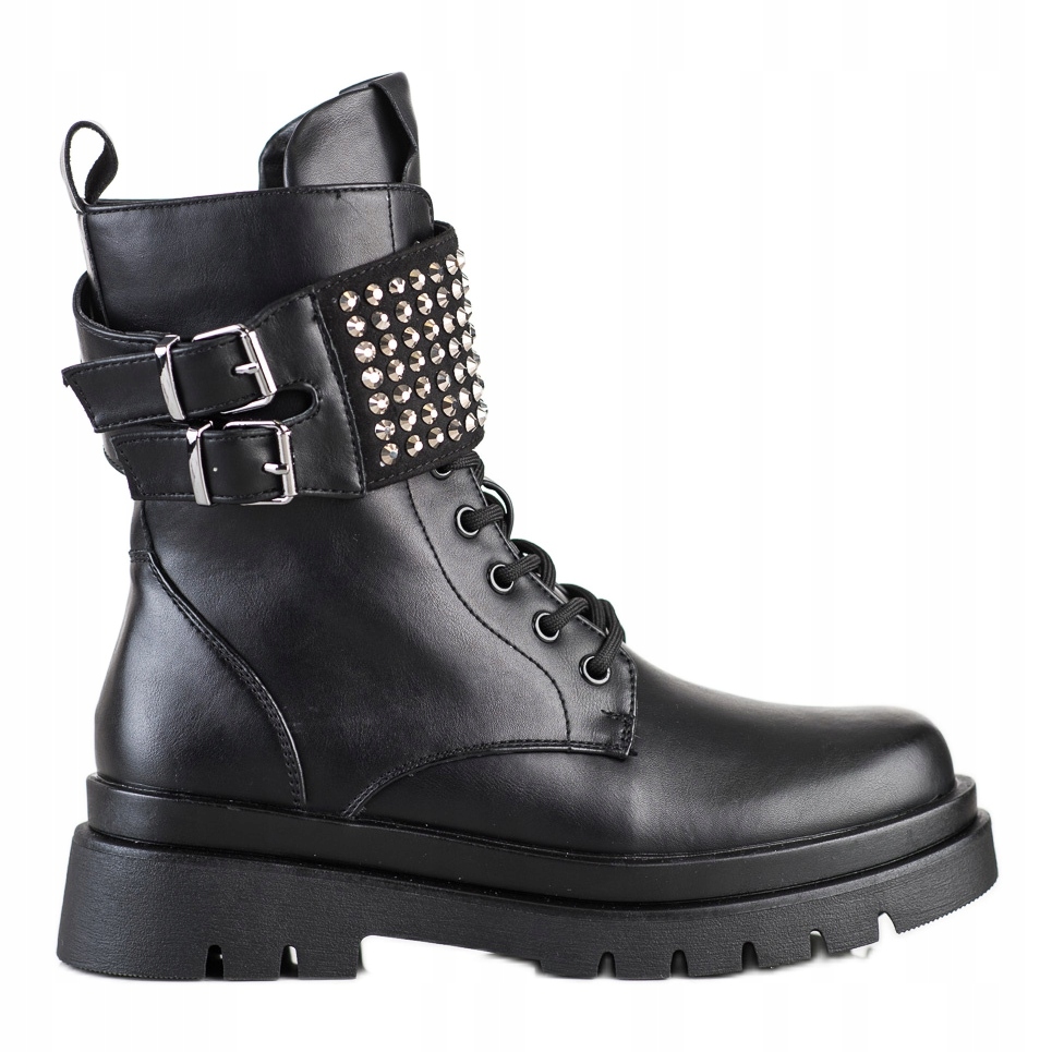 

Czarne Skóra ekologiczna Buty Botki Evento r.38