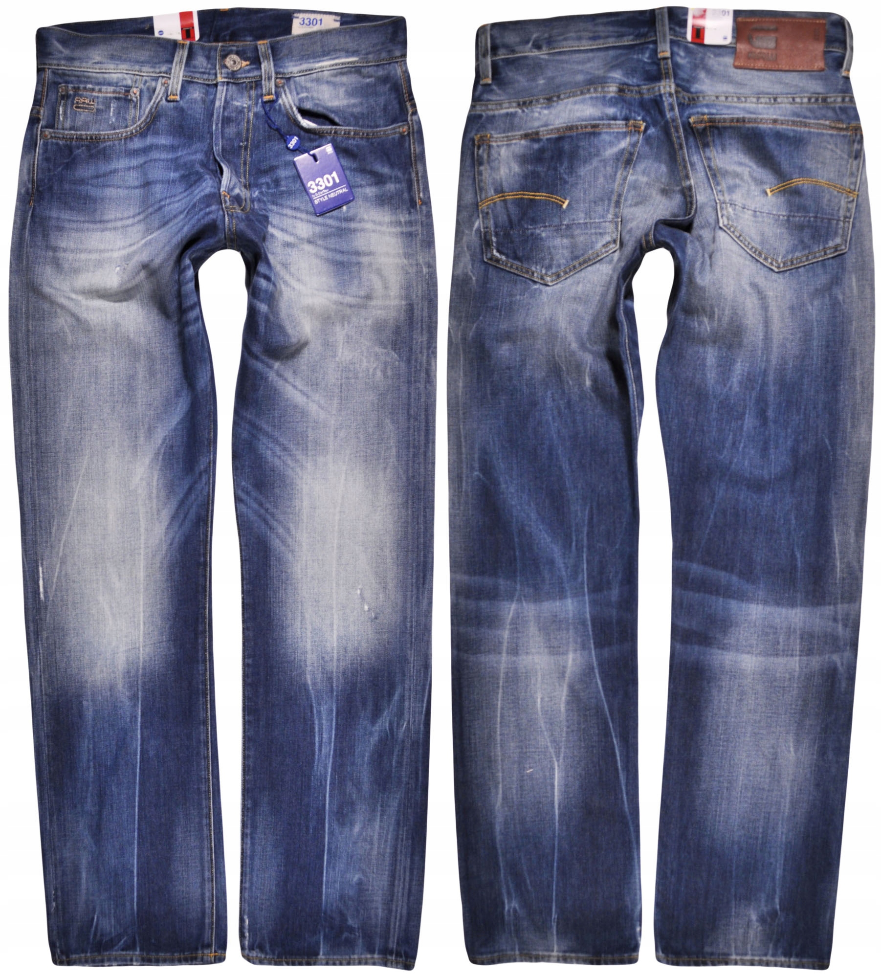 G-STAR RAW nohavice REGULAR blue jeans 3301 STRAIGHT _ W32 L32