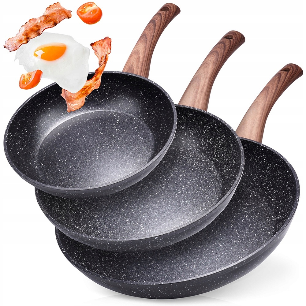 Sada granitových pánví Black&wood 3 ks 20 24 28 cm