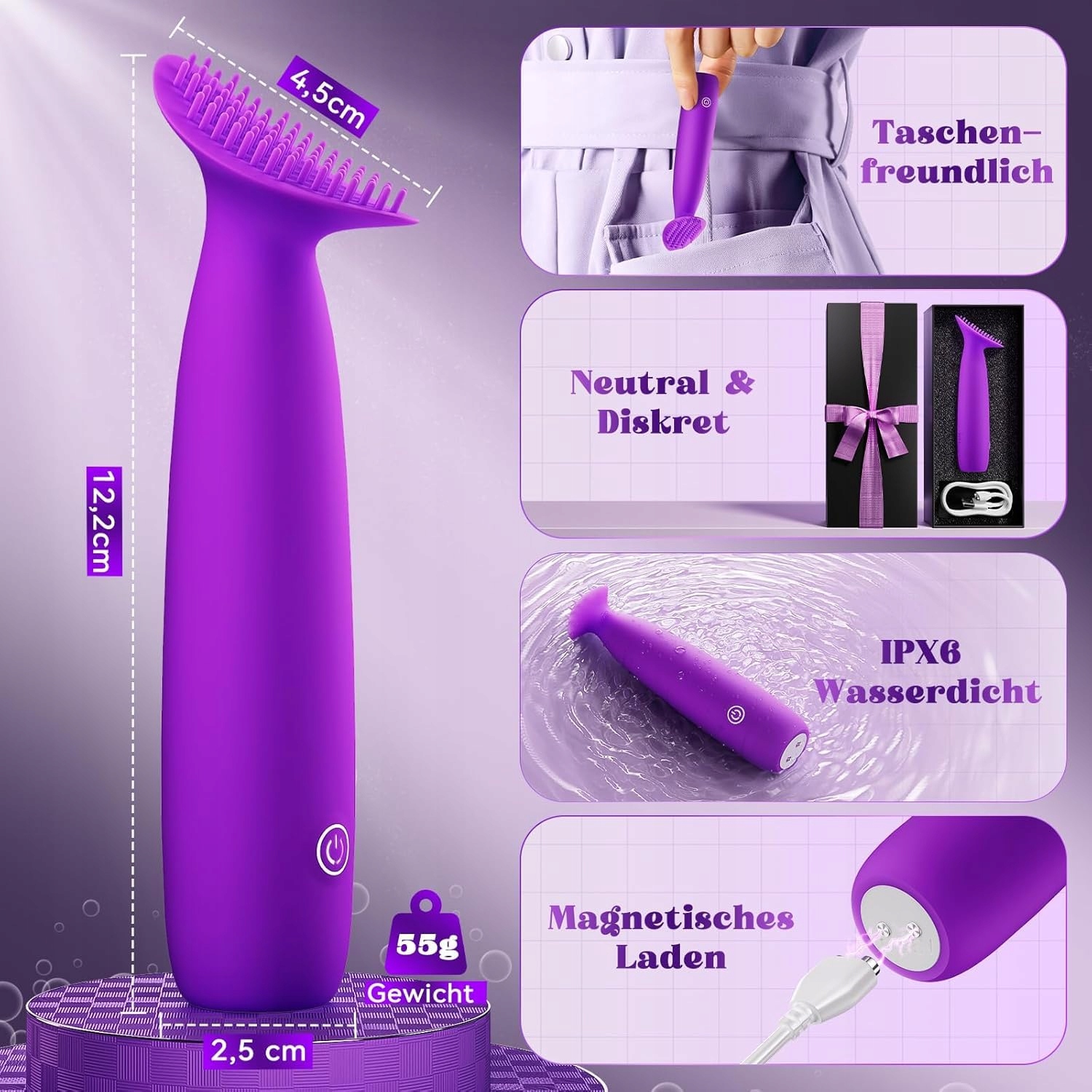 VIBRATORENSET Zestaw Wibratorów Dla Kobiet Stymulator Klitorisu 10 Trybów — miniatura 3