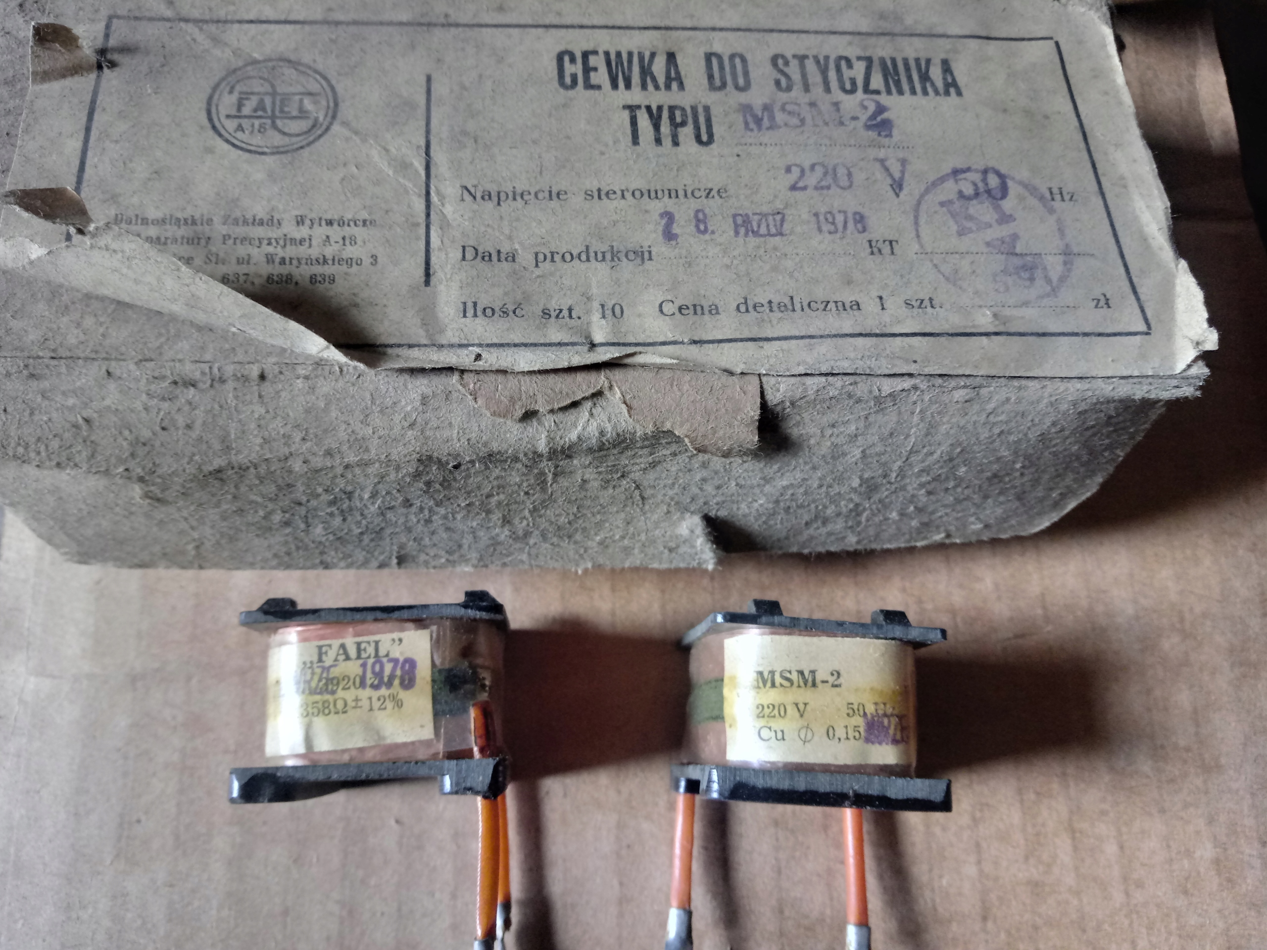 Cewka stycznika MSM2 220V 50Hz AC cewki msm 2