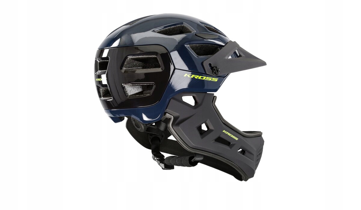 Dziecięcy kask rowerowy Kross Salti Full Face rozmiar S Czarny