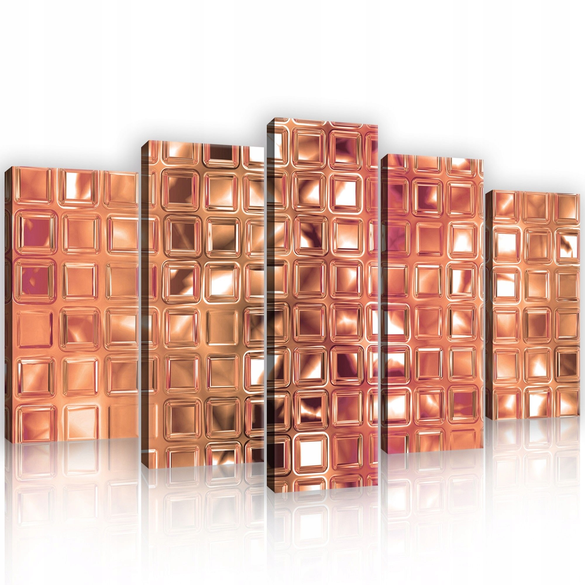 Obraz 100x60 Geometrická abstrakce 3D textura efekt metalické mědi vzor