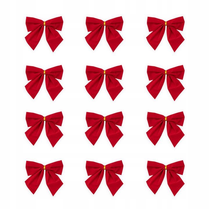 

Świąteczne Kokardy Czerwone Małe 12 szt kokardki
