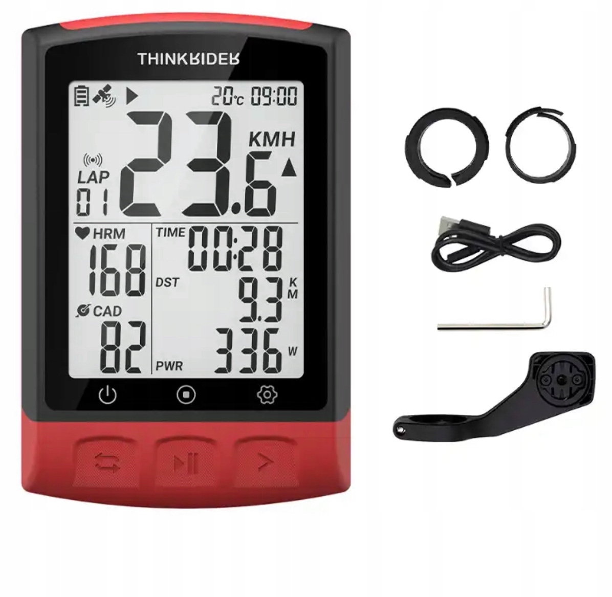 Ciclocomputer ThinkRider BC108, GPS, ANT+, BLE