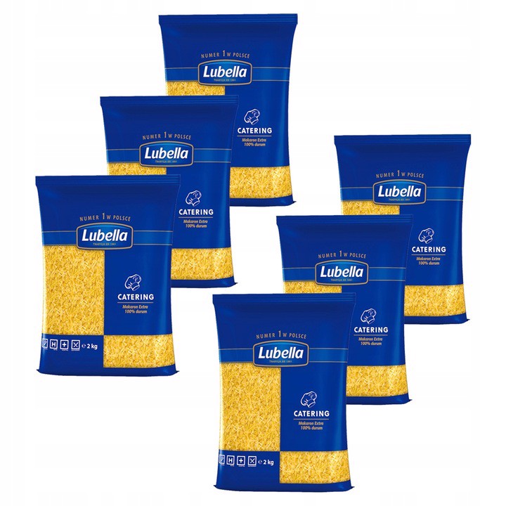 Lubella Catering Těstoviny nudličky řezané 2 kg x 6 kusů