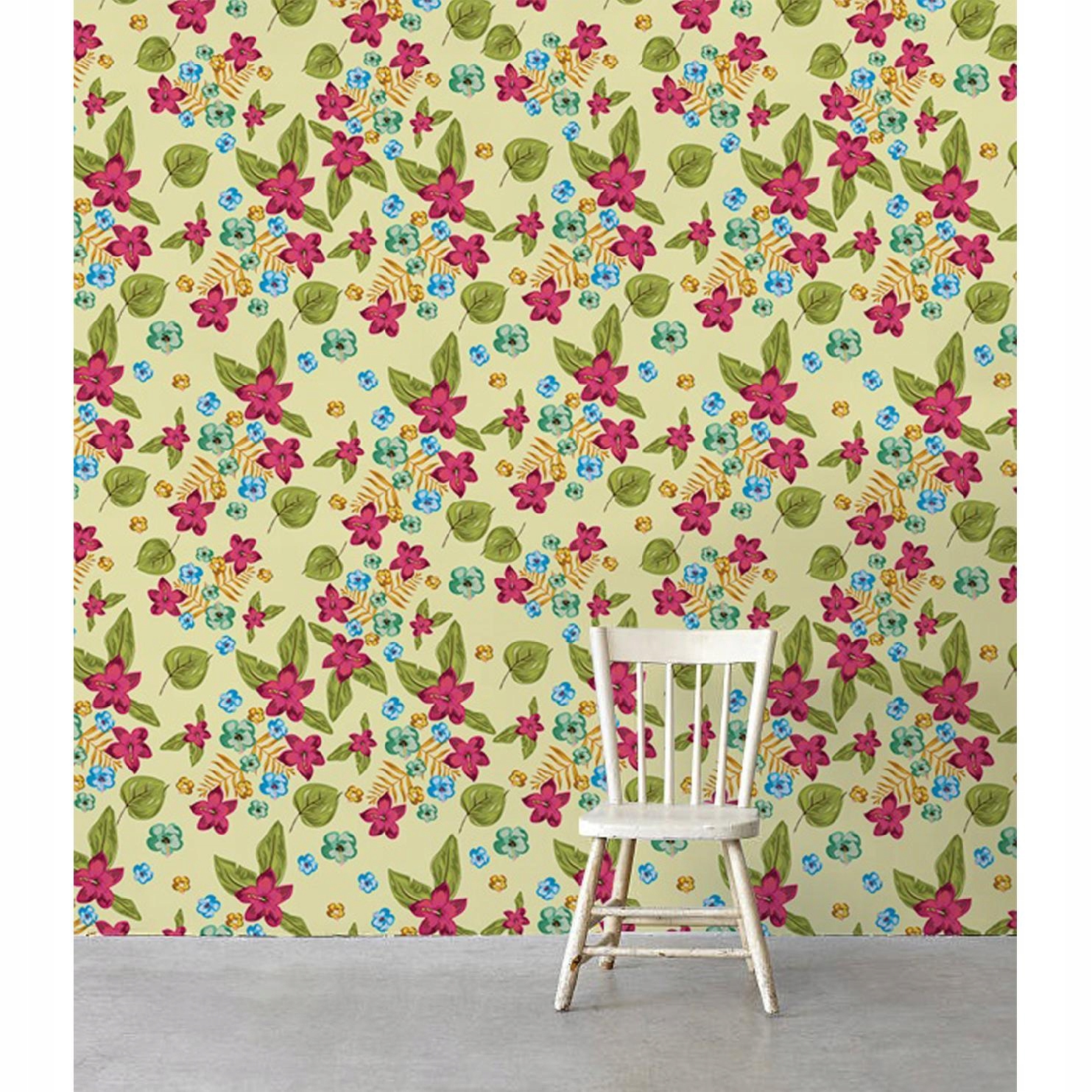 

Tapeta flizelina Kolorowe kwiaty 104x70 cm + klej