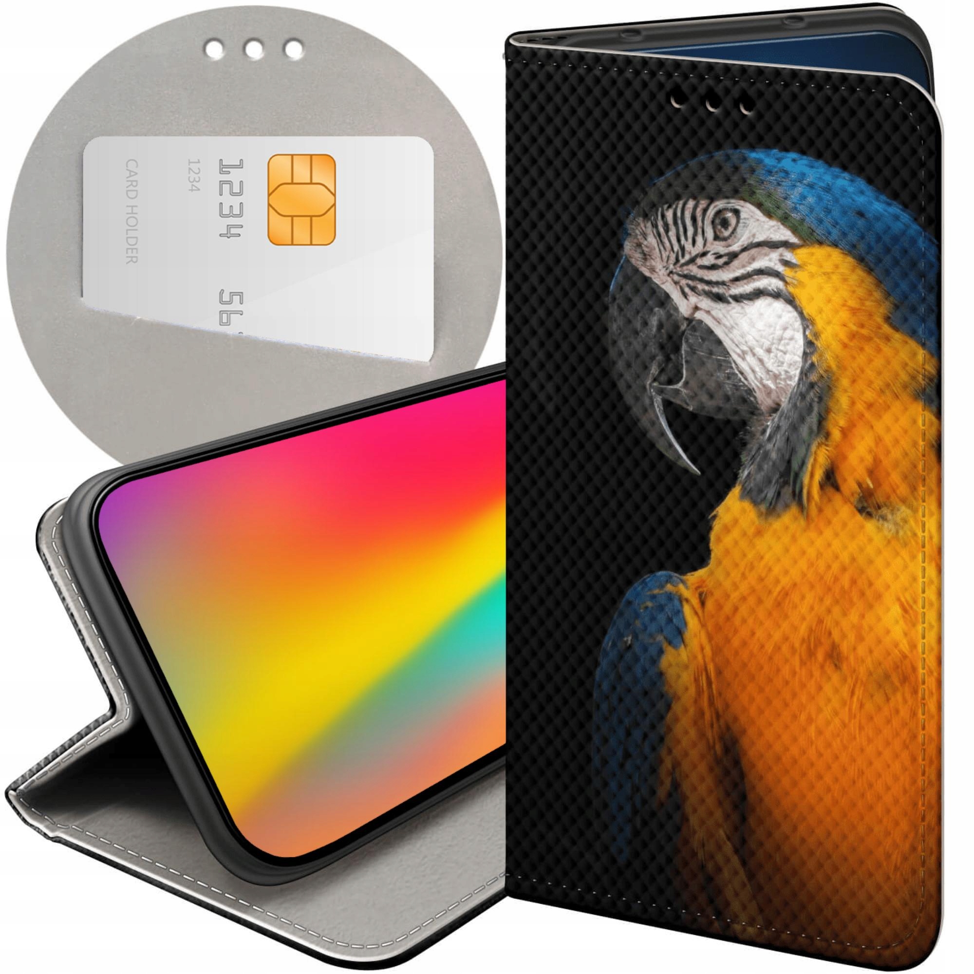 Etui Z Klapką Do Motorola Moto G14 Papuga Papużka Tukan Futerał Case