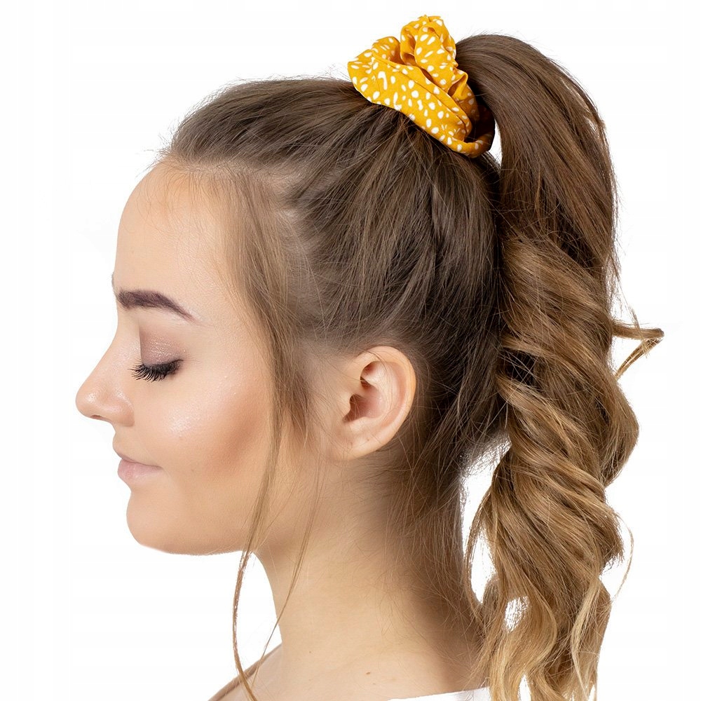 GUMKA DO WŁOSÓW scrunchie ŻÓŁTA kropki FROTKA Marka Miss Glow