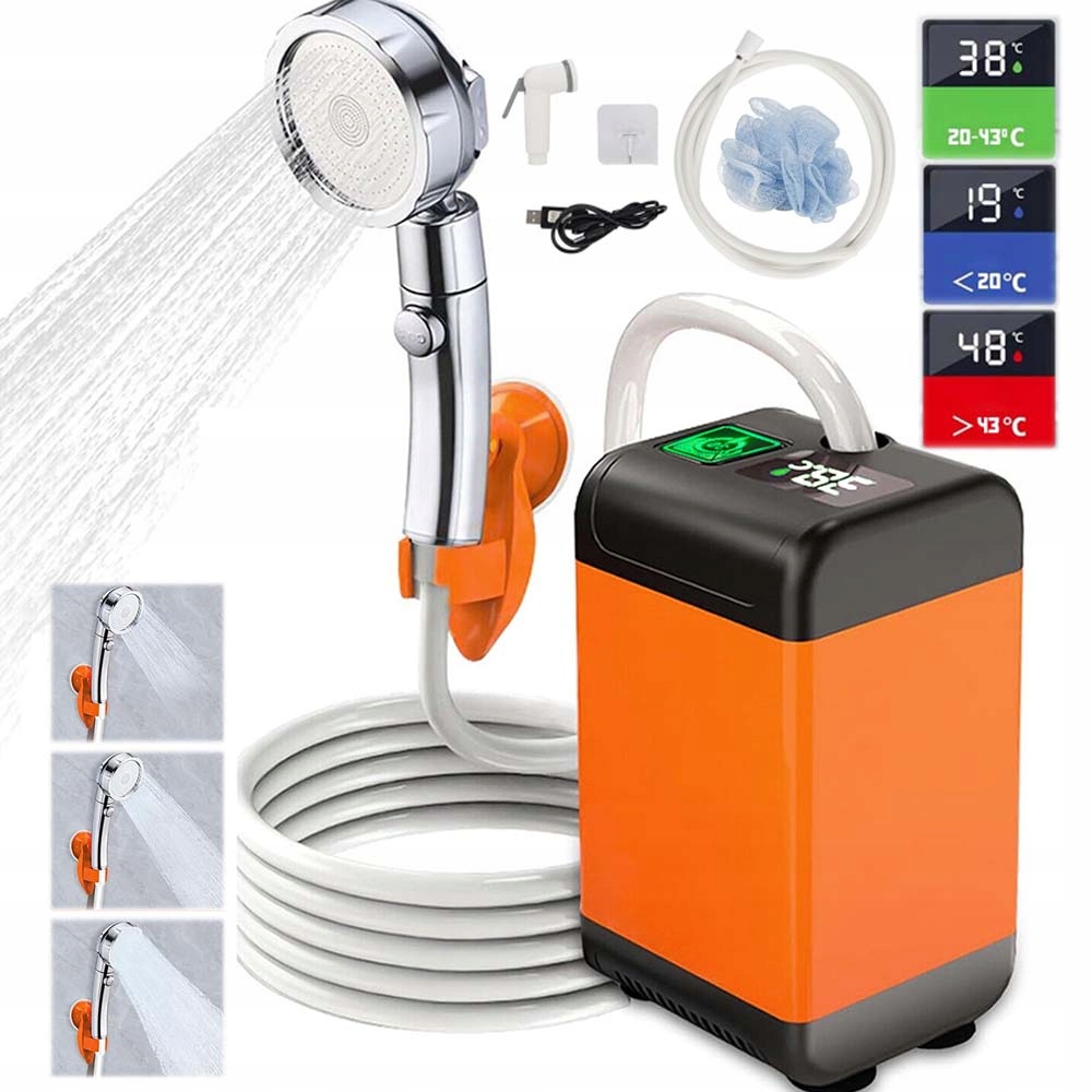 Přenosná Turistická Kempingová Sprcha S Led Displejem Do Auta