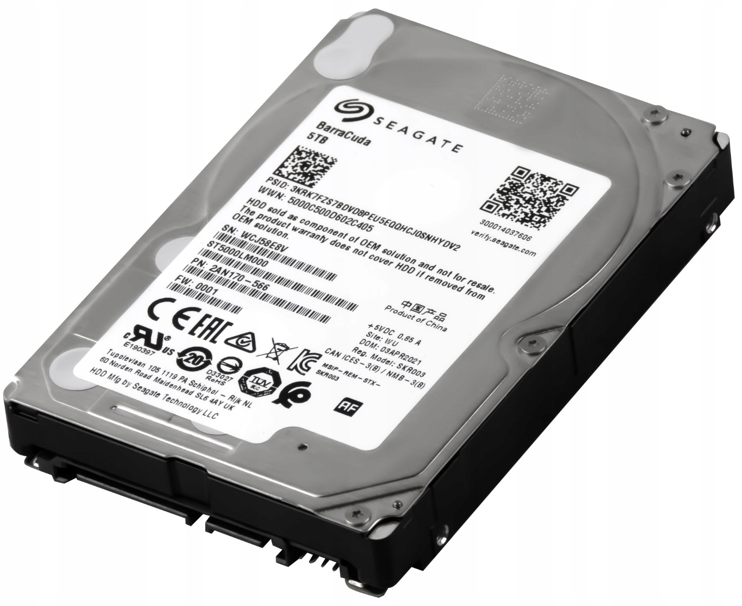 SEAGATE BarraCuda 5TB 5.4K 128MB SATA III 2.5'' ST5000LM000 Model ST5000LM000