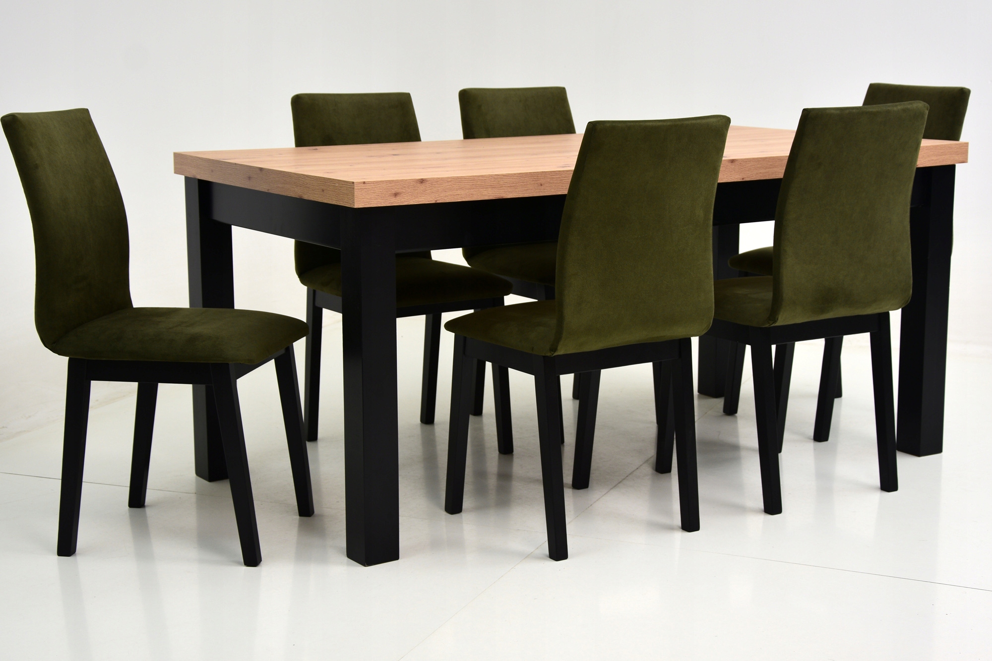 Rozkładany stół do 3m 6 DREWNIANYCH krzeseł SALON Szerokość stołu 100 cm