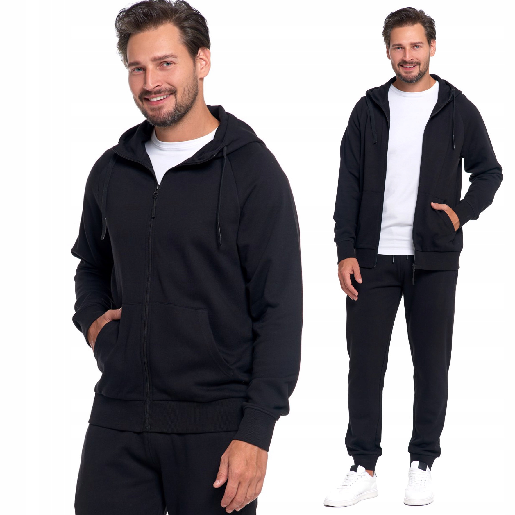 Pánská Mikina Moraj se Kapuce , bavlněná, s kapucí, klasická, hladká, černá, 3XL