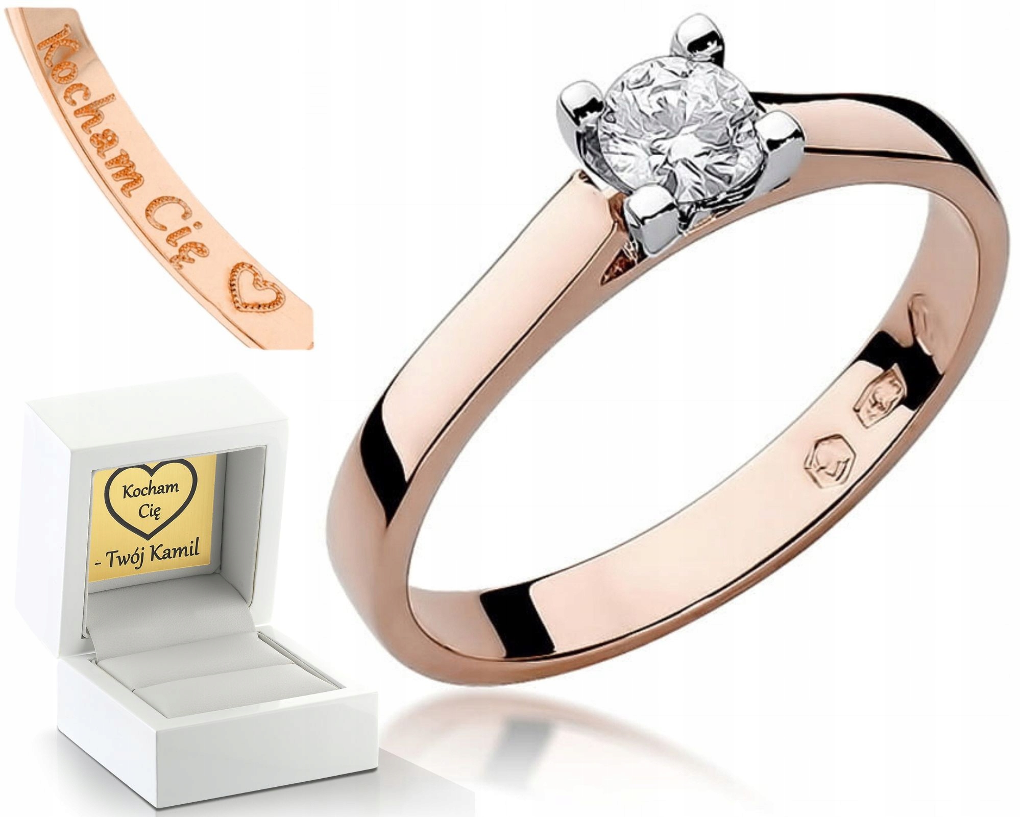 Růžové Zlato Prstýnek Gravírování 585 Bonus Dárek