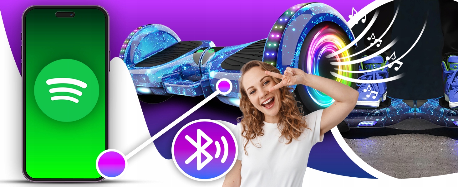 HOVERBOARD SKATEBOARD LED REPRODUKTORY BT 10' CHRÁNIČE Maximálny uhol sklonu 35°