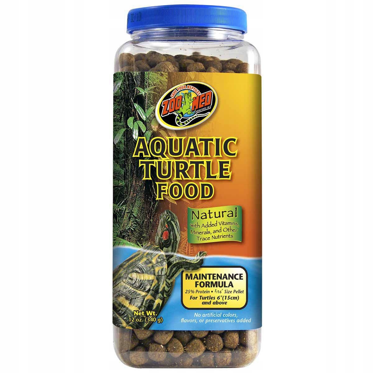 Levně Zoo Med Natural Aquatic Turtle Food 340G Krmivo Pro Vodní Želvy Udržovací Formule