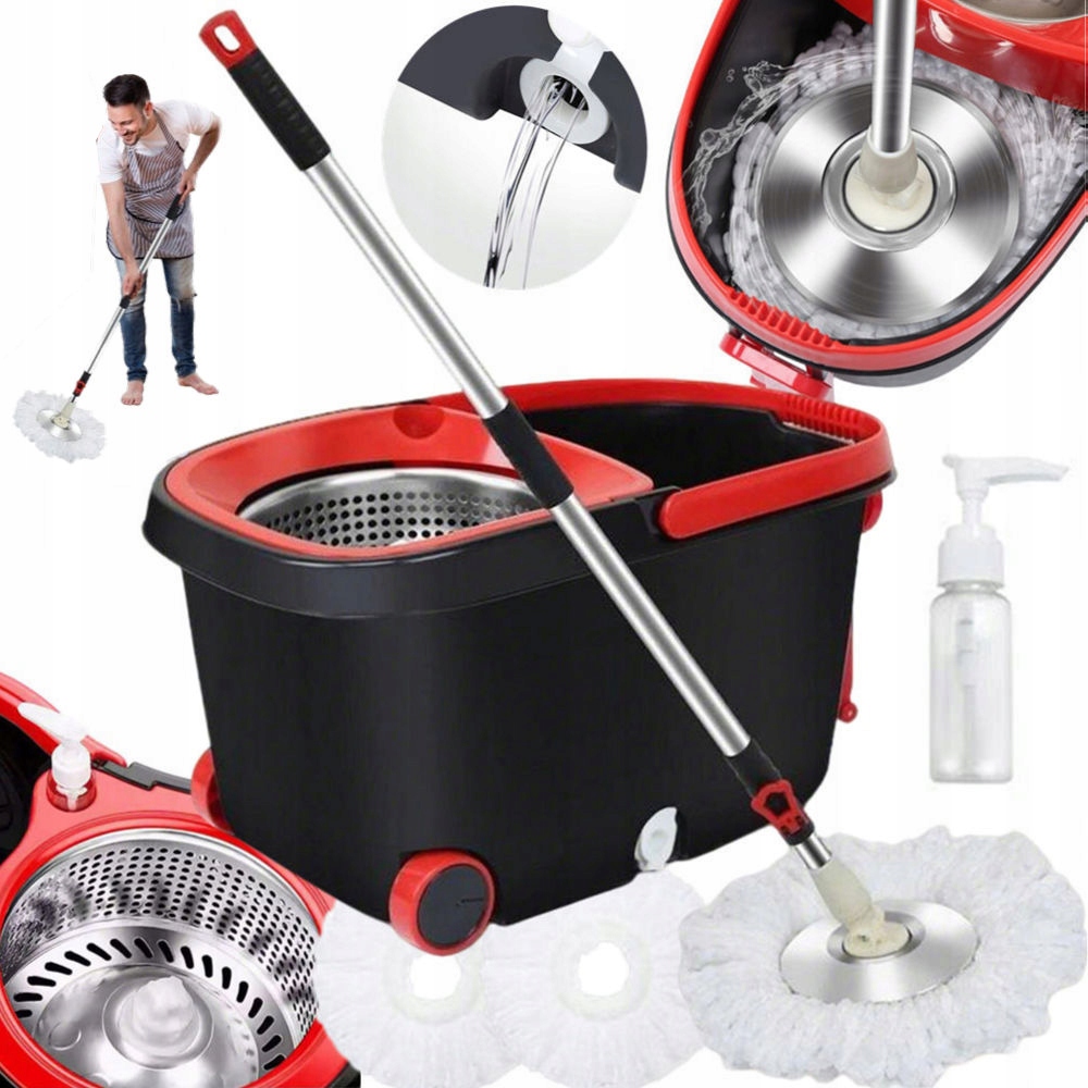 Rotační Mop 360 Turbo S Kbelíkem A 3 Návleky Z Mikrovlákna