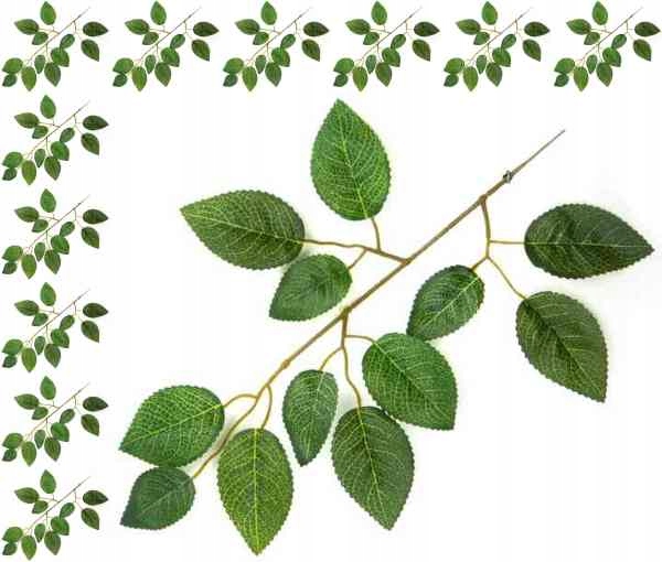 Liść RÓŻA green SZTUCZNE LIŚCIE 12 sztuk