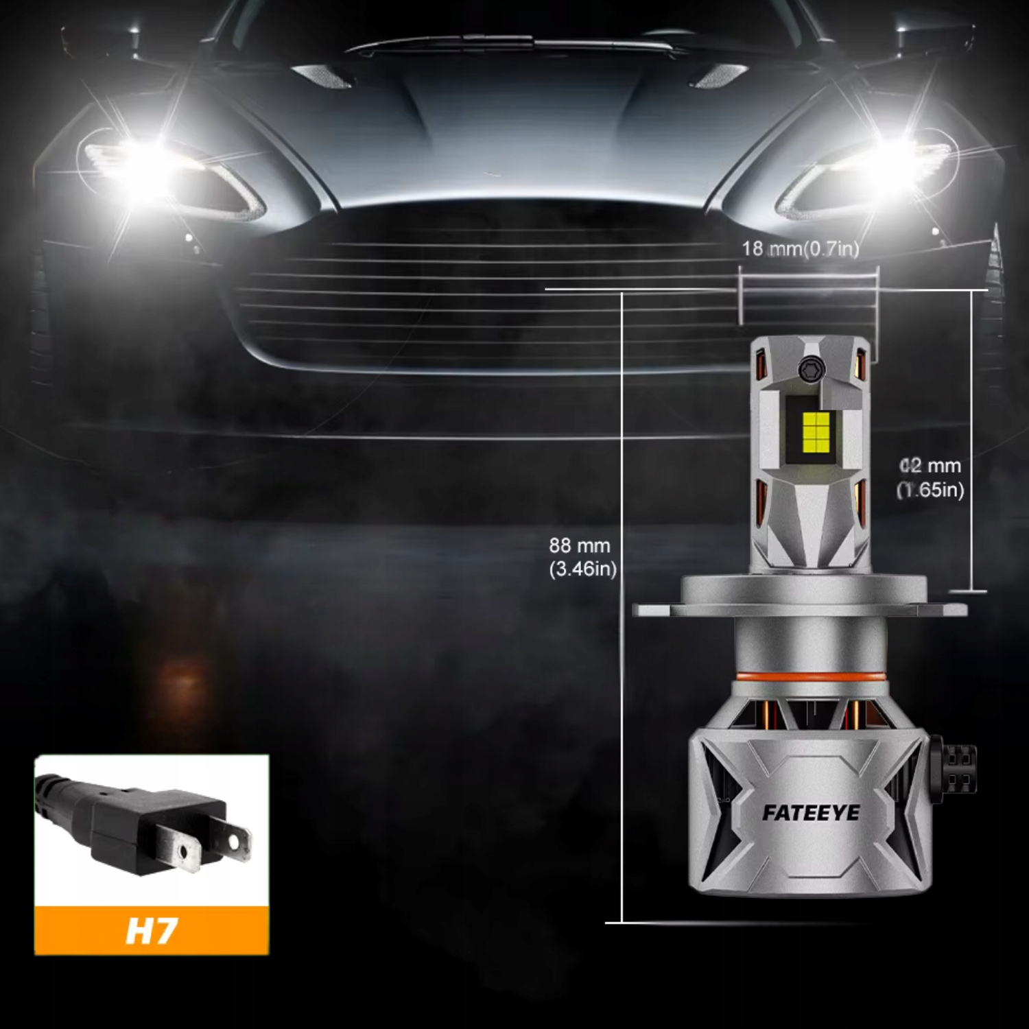 ŻARÓWKI LED H7 CANBUS FATEEYE F27 MOCNE BIAŁE ŚWIATŁO 6500K 240W 60000LM Rodzaj LED