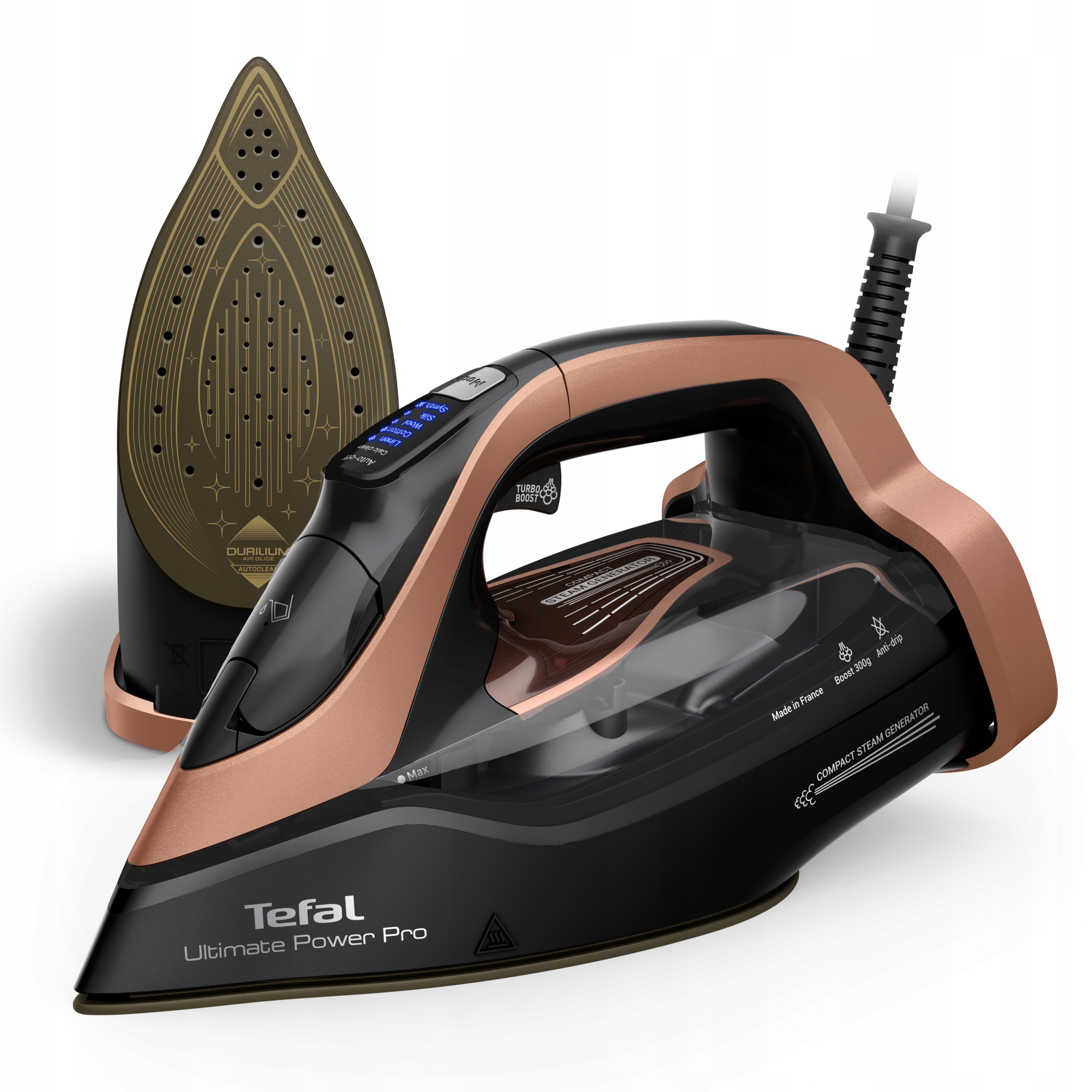 Żelazko parowe Tefal Ultimate Power FV9E50 3200W 300g/min anti-drip strażak