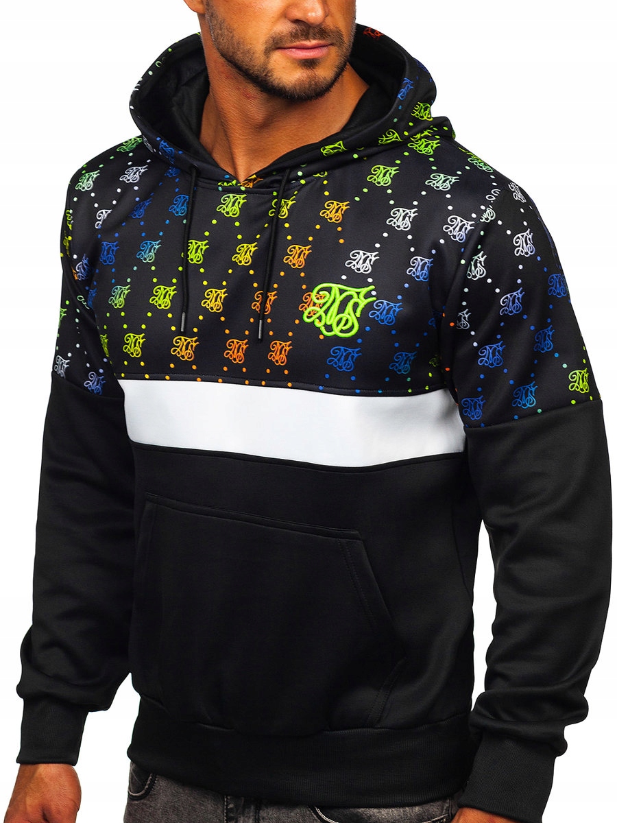 

Bluza Męska Z Nadrukiem Czarna HM256 Denley_xl