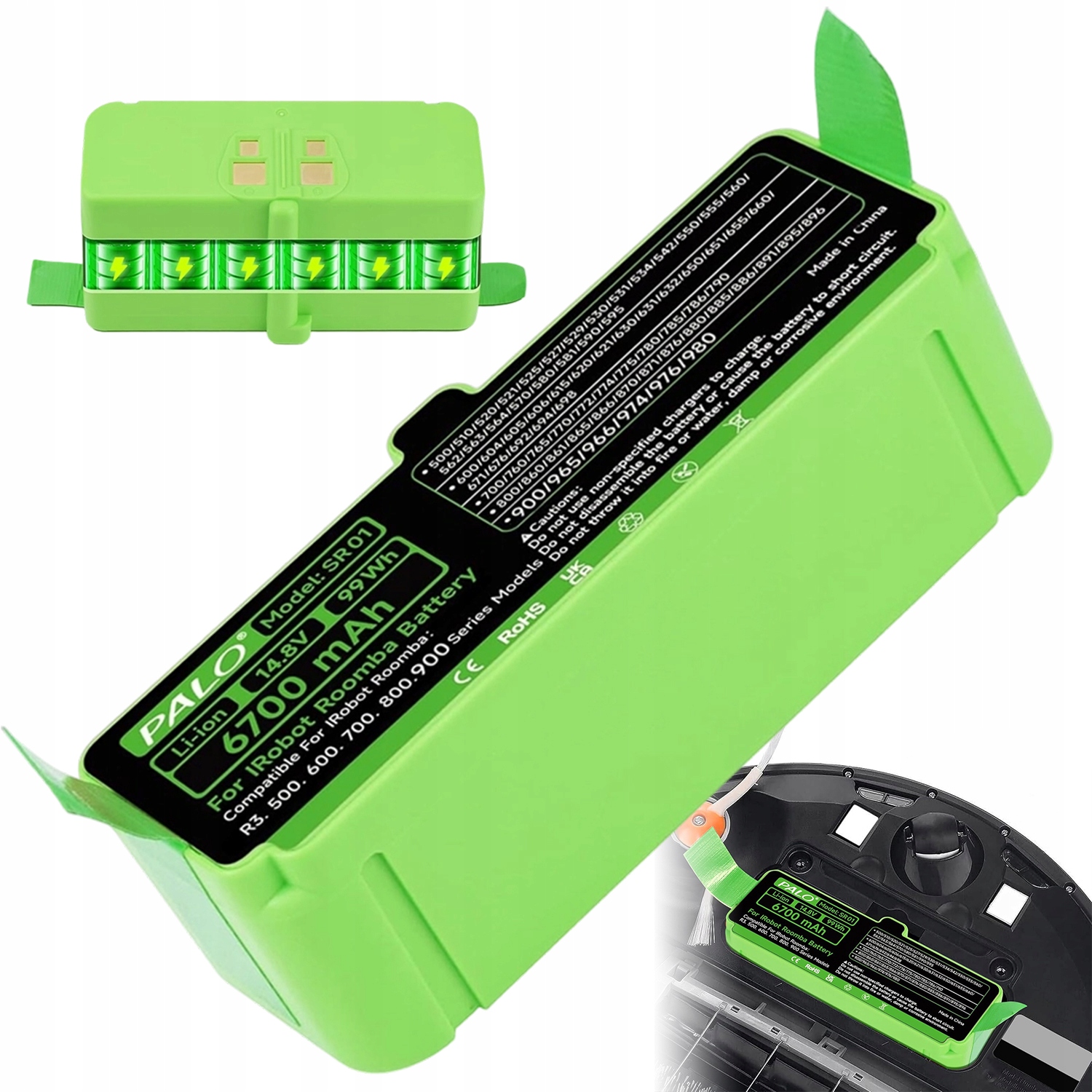 Akumulátor Pro Irobot Roomba 14 8V 6700MAH, Náhrada Řady 500 600 700 800