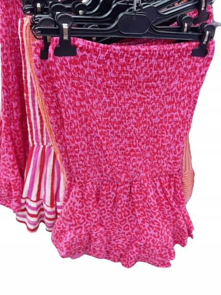 KOMBINEZON muślinowy krótki bez ramiączek panterka biały/ czarny Marka bez marki