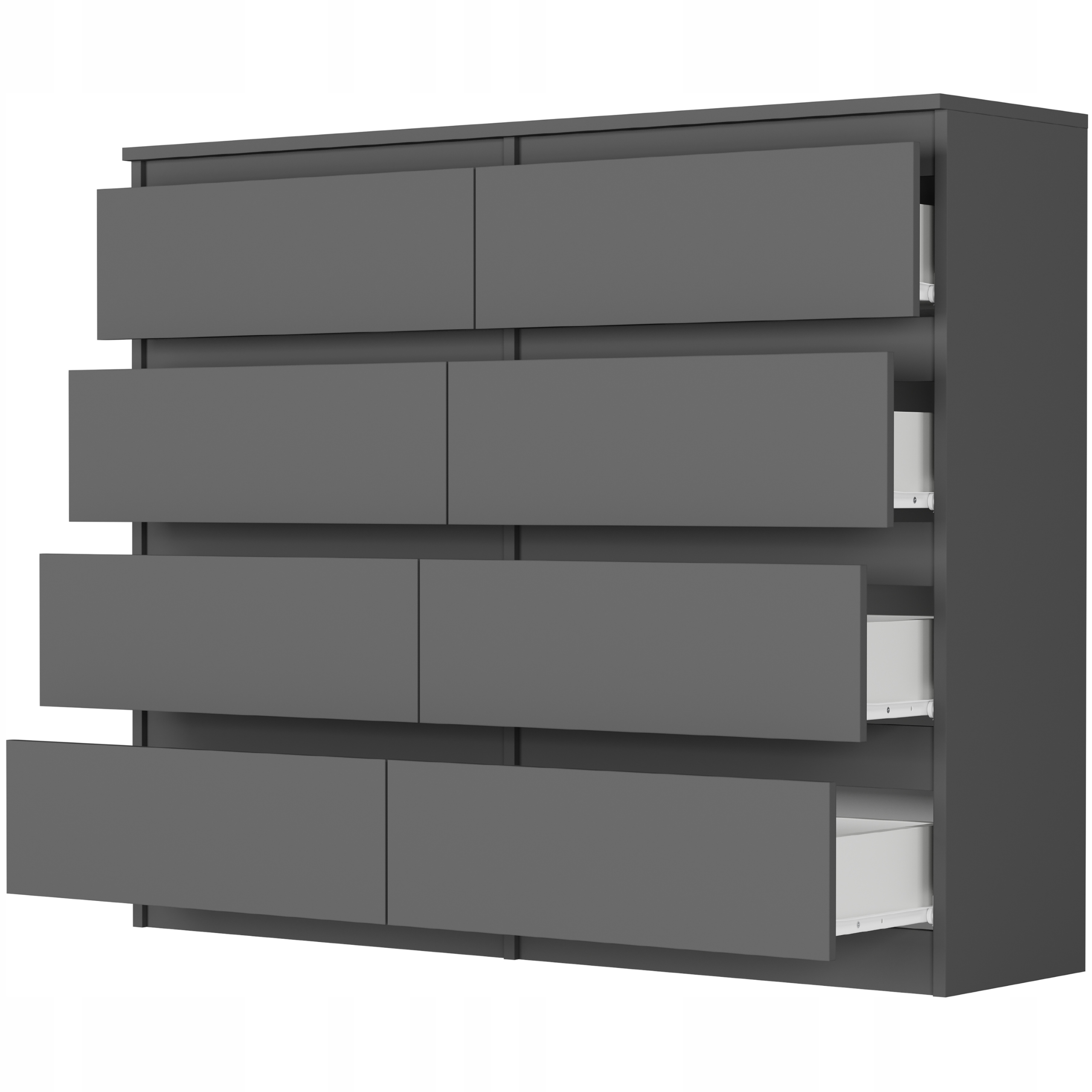 Nowoczesna KOMODA 120CM SZAFKA 8 SZUFLAD PL R-120-S8 ANTRACYT