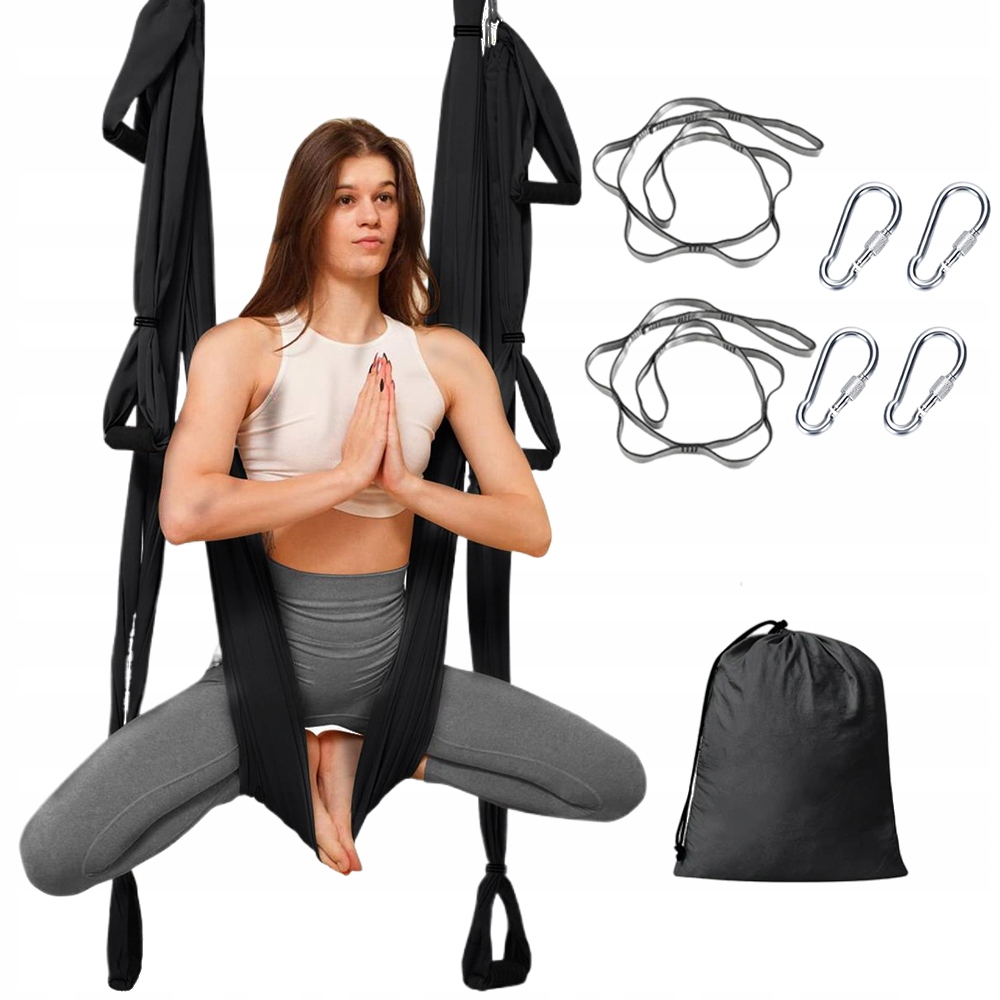 Swing Na Jógu S Bočními Úchyty A Nosností 300 Kg, Černý