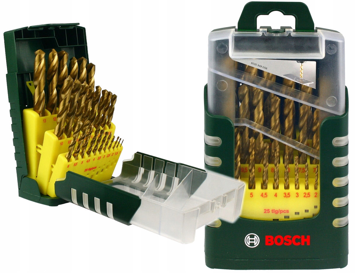 

Zestaw 25 wierteł Hss-tin do metalu Bosch kaseta