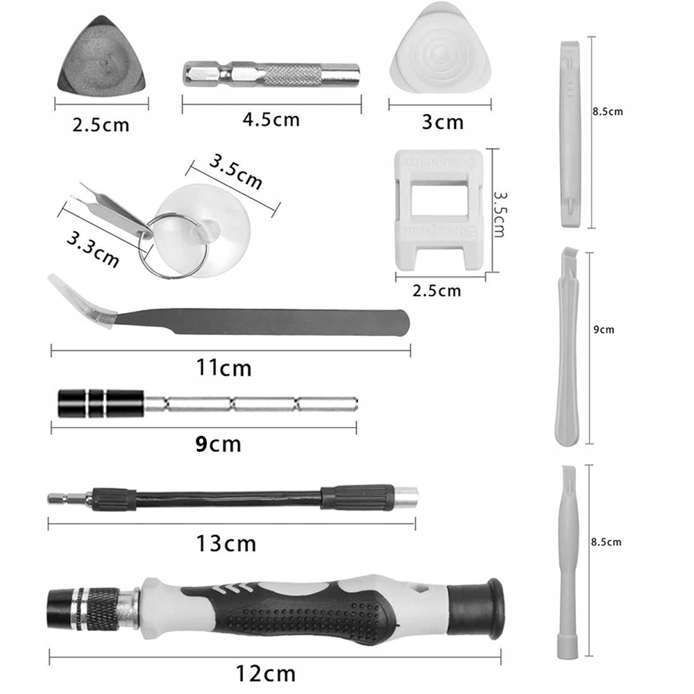 UNIWERSALNY ZESTAW ŚRUBOKRĘTÓW PRECYZYJNYCH WKRĘTAKI TORX 115w1 WKRĘTAKI Waga produktu z opakowaniem jednostkowym 0.482 kg