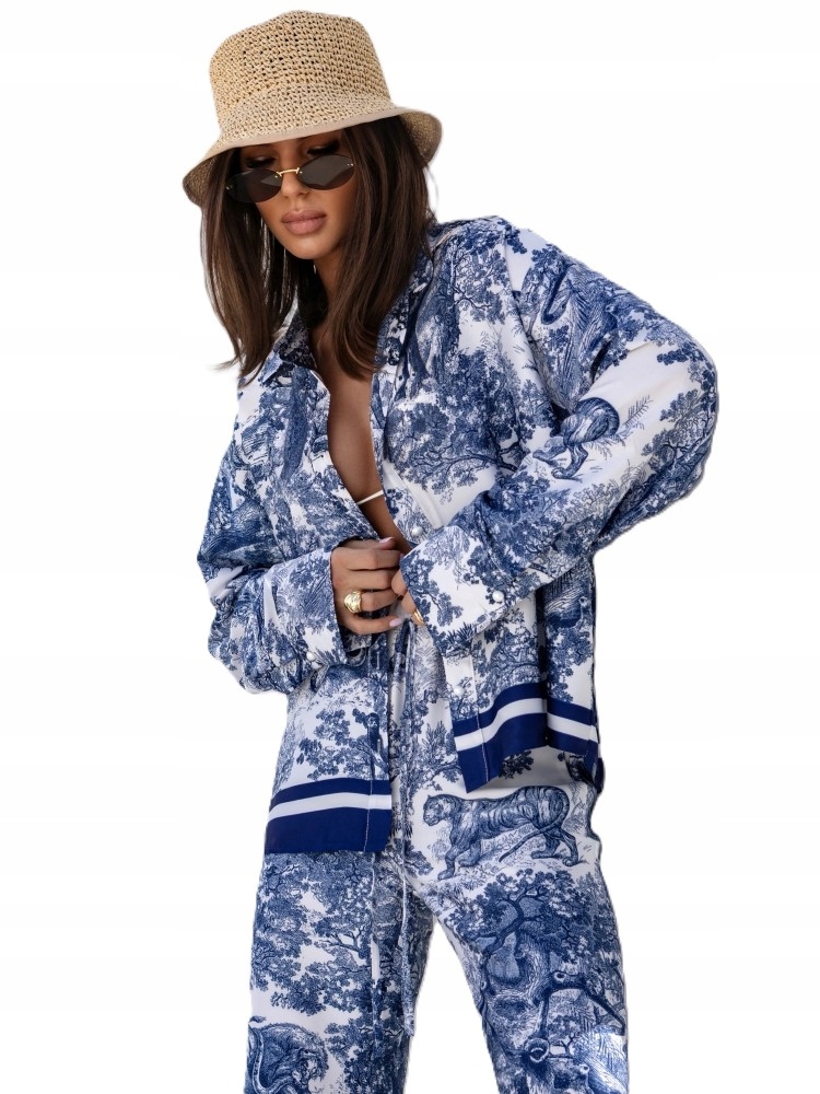 Cocomore Košile kalhoty Komplet Tmavě modrá Bílá Džungle 36/S New