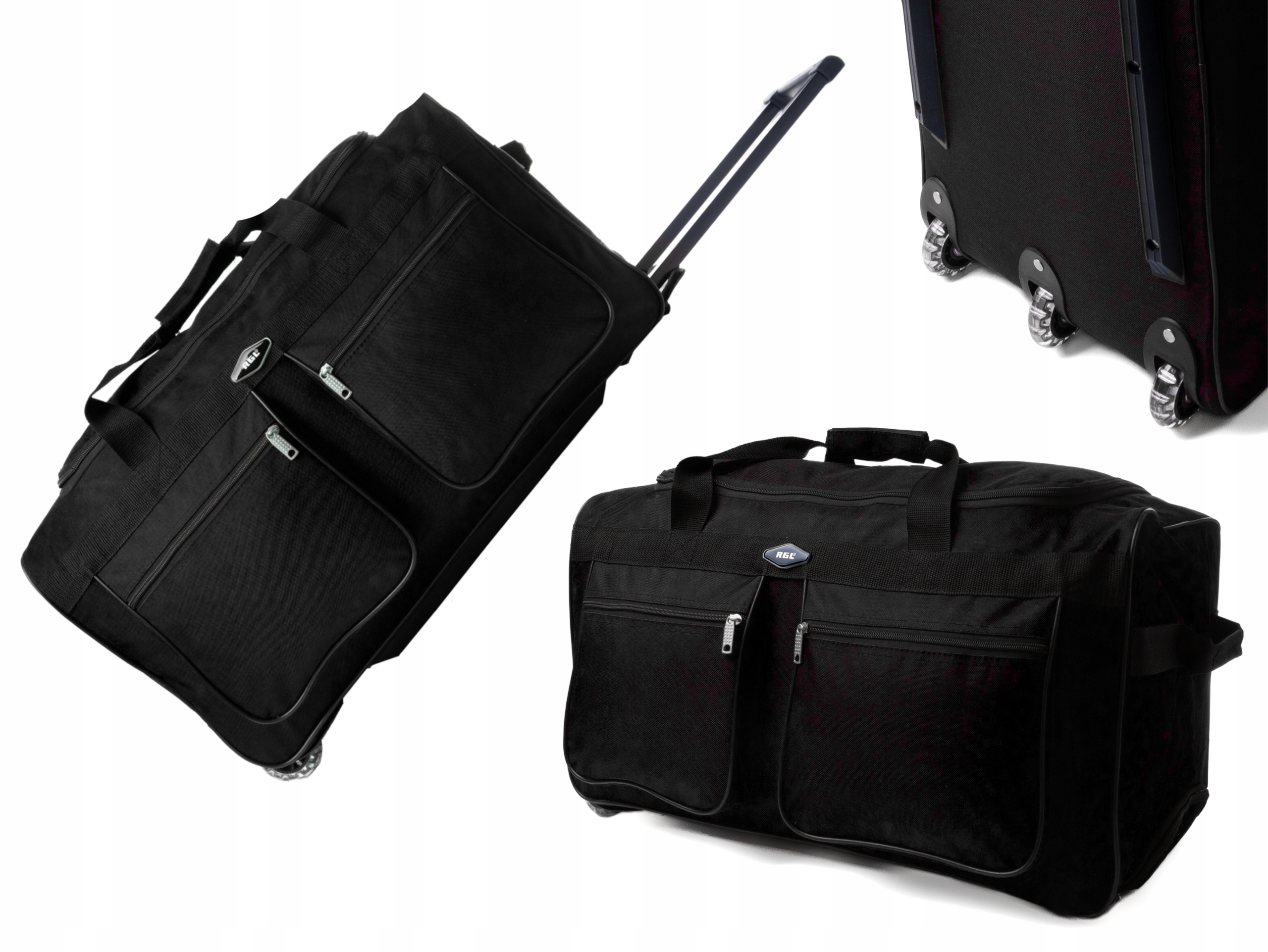 Torba Mała Podróżna Na 3 Kółkach Bagaż Cordura Czarna 70L