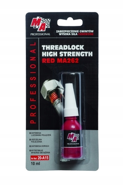 KLEJ DO ZABEZPIECZENIA GWINTÓW CZERWONY MOCNY 10ML
