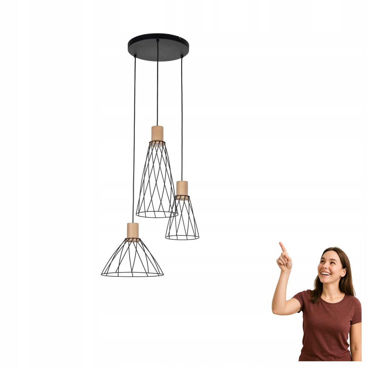 Závěsná lampa Modesto Wood Borovice 10188 Tk Lighting