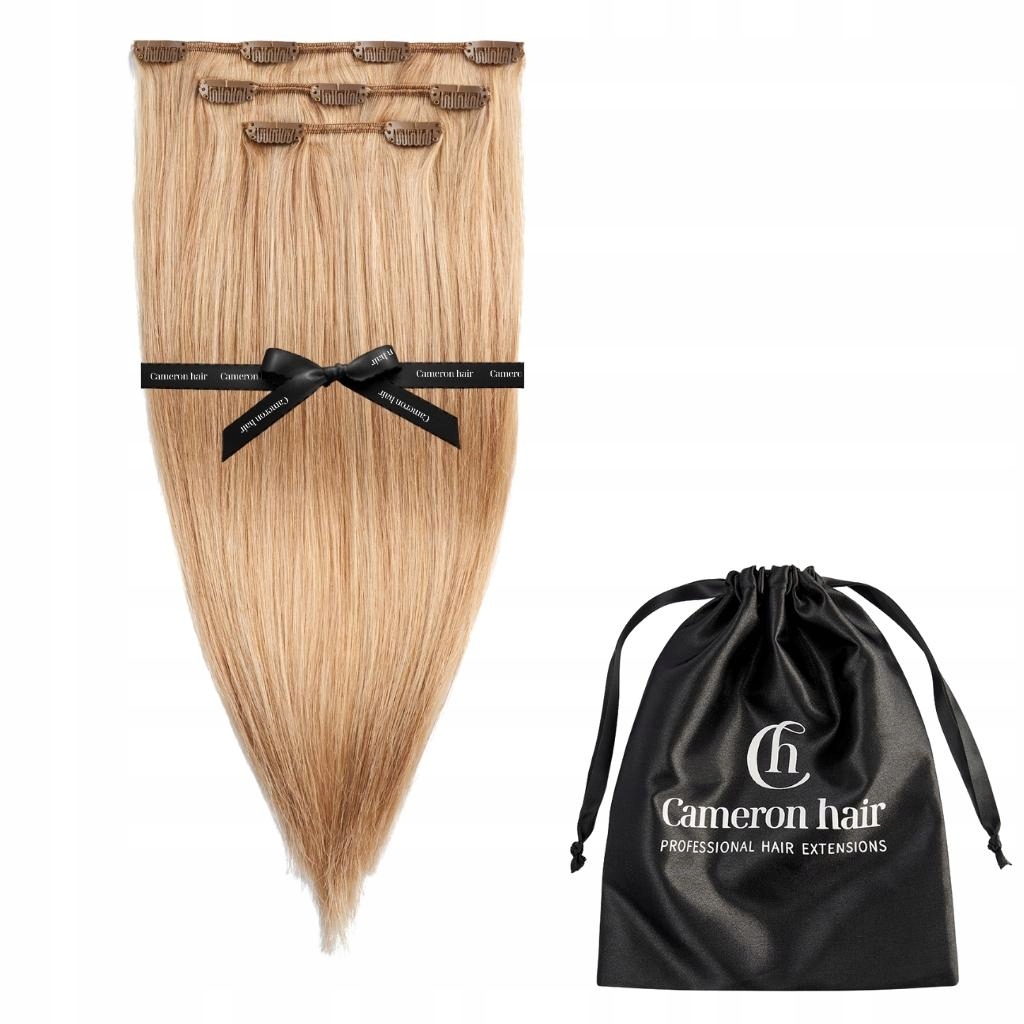Vlasy 100% přírodní lidské Clip In 43 cm 60 g 3 pásky, připínací pásky