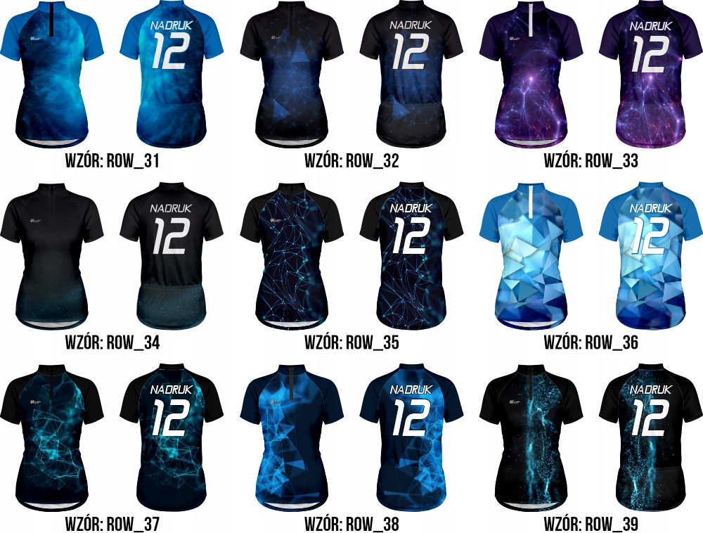 Damska Koszulka Rowerowa Kolarska Wzory Twój Nadruk Rękaw krótki rękaw