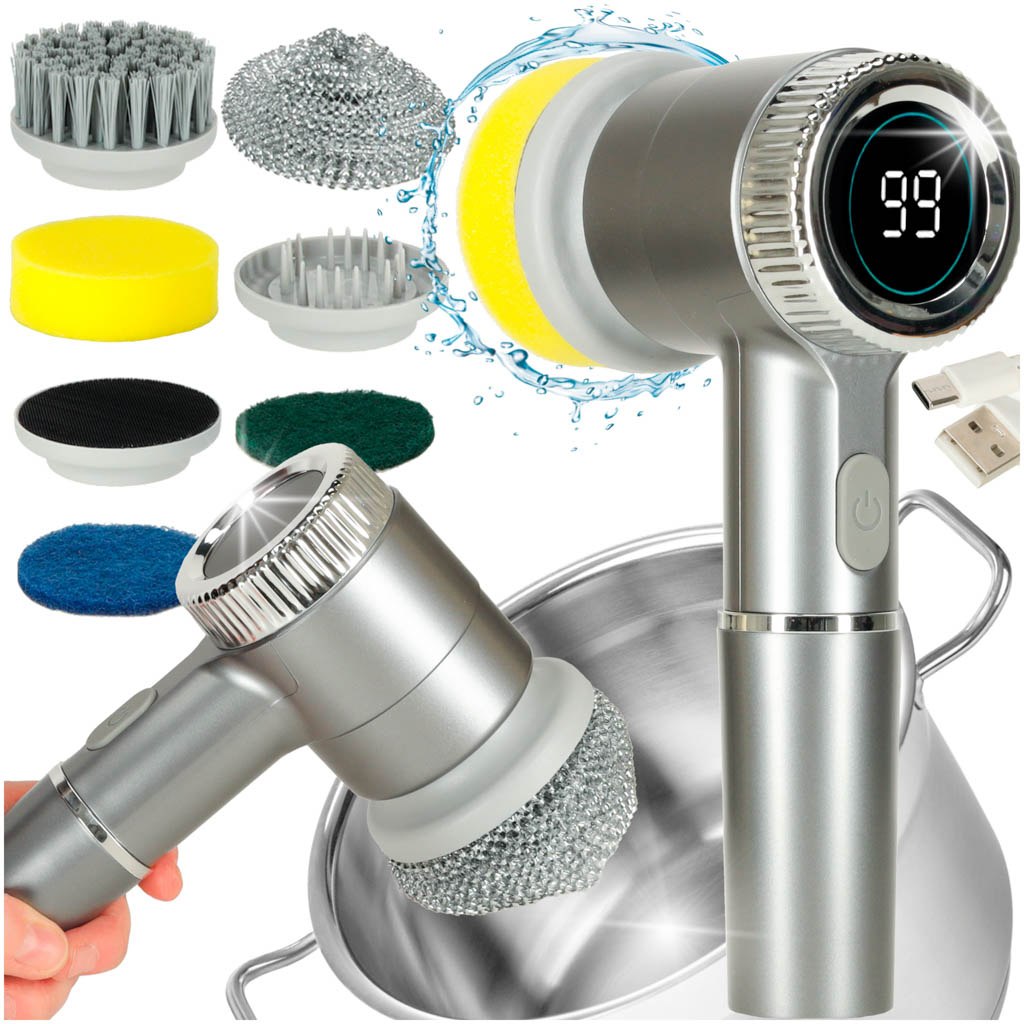 Elektrický čisticí kartáč 5v1 do koupelny na podlahy a bazénové spáry