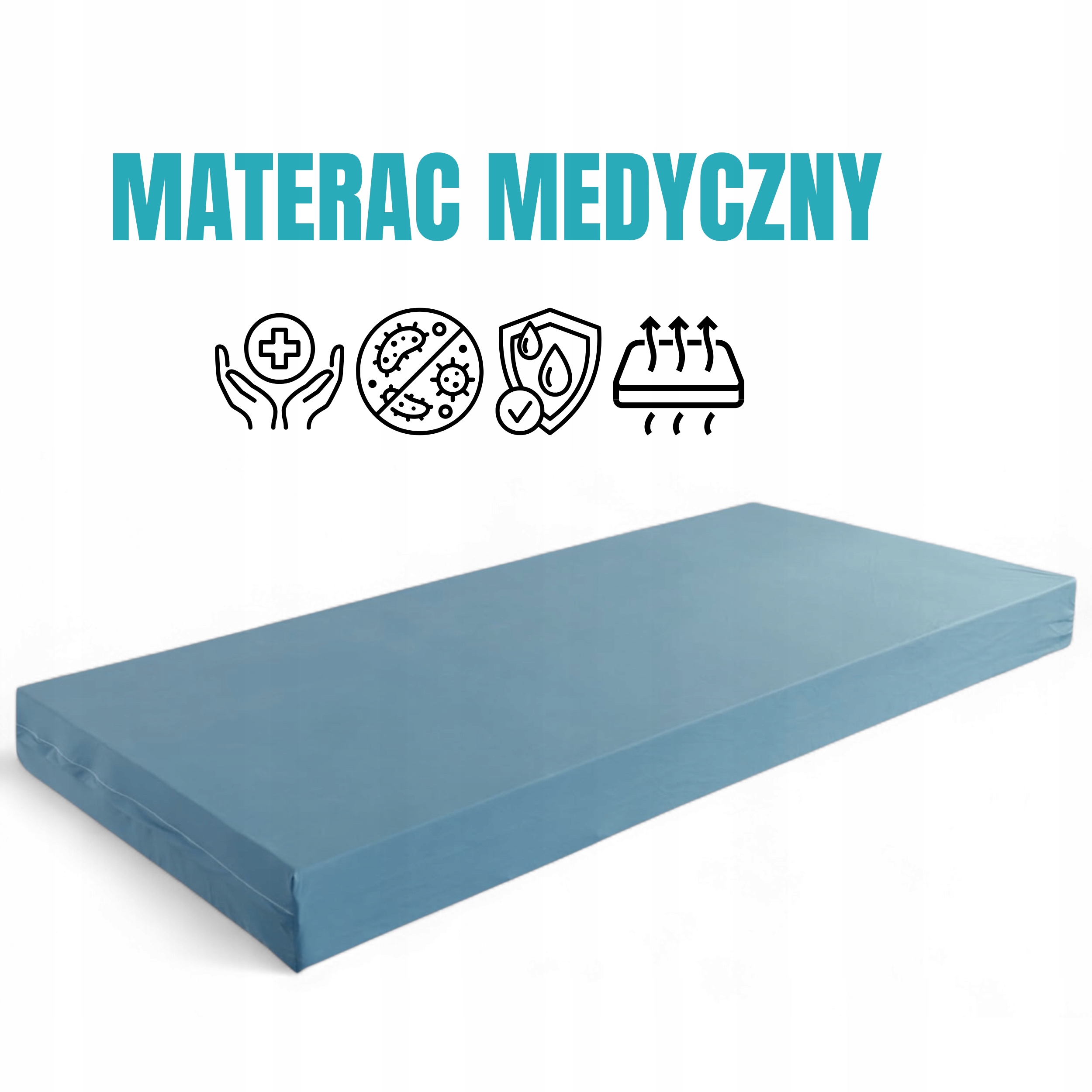Materac Medyczny Łóżko Rehabilitacyjne Szpitalne Antybakteryjne Oddychające