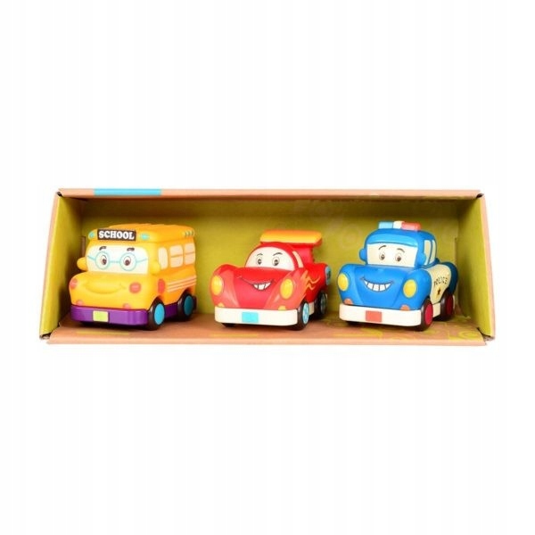 

Zestaw 3 mini autek z napędem z wyścigówką B.Toys